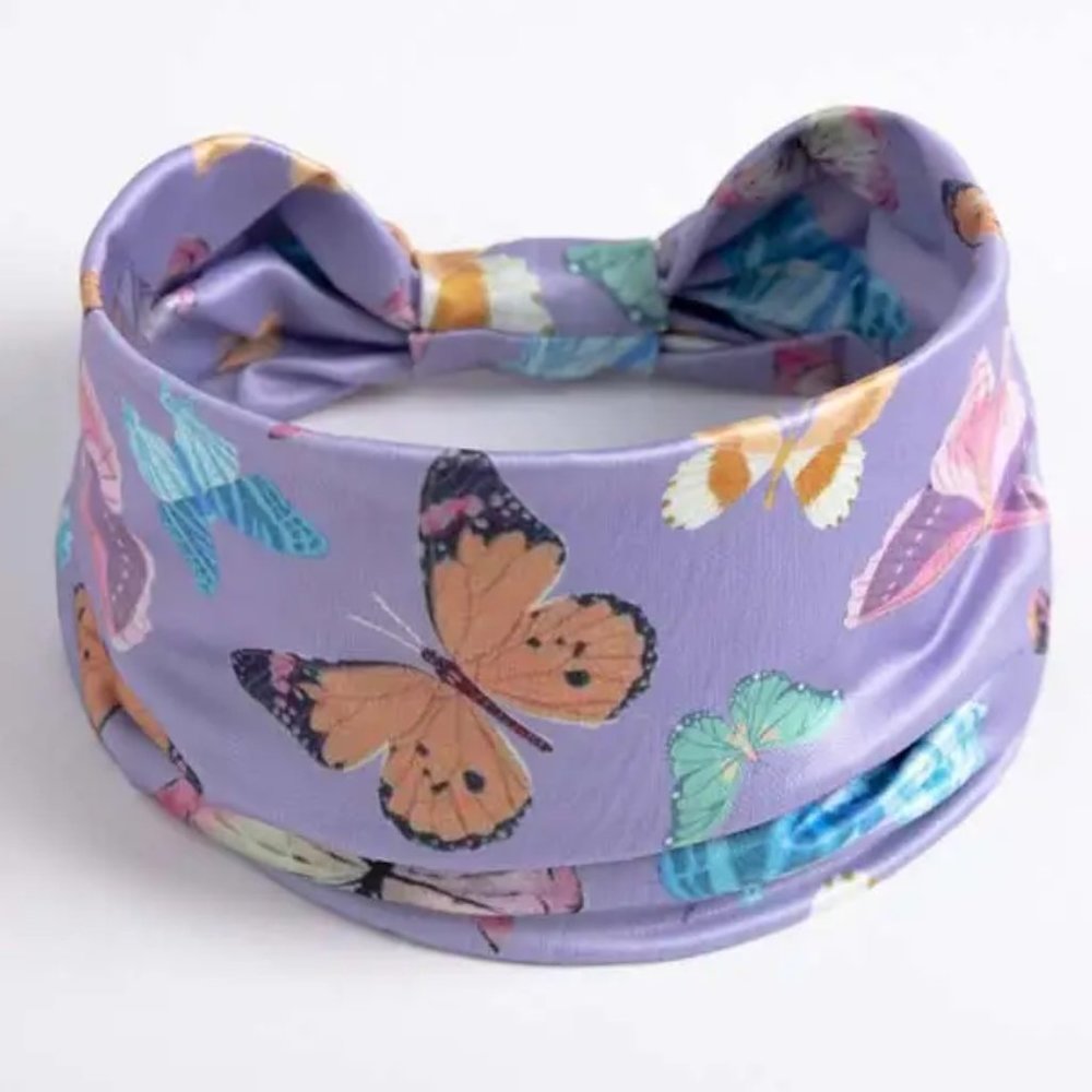 Butterfly Retro Purple Stylish Boho Headband Bohemian Style Wide Hair Band Yoga